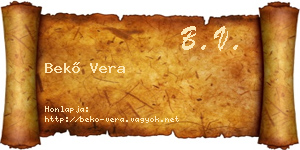 Bekő Vera névjegykártya