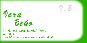 vera beko business card